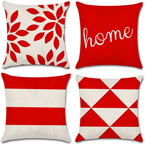 Multi 6pc, Square 18x18 inches KKY Boho Throw Pillow Cover 18x18 inch Set of 6 Modern Design Geometric Stripes and Artificial Leather Used for Farmhouse Living Room Sofa or Bed. 